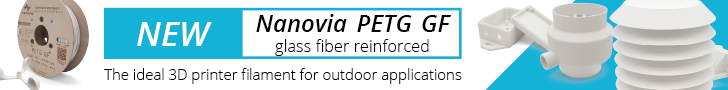 Nanovia PETG GF glass fiber reinforced filament ideal for outdoor applications