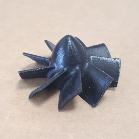 Hélice miniature imprimée en 3D avec le Nanovia ABS CF