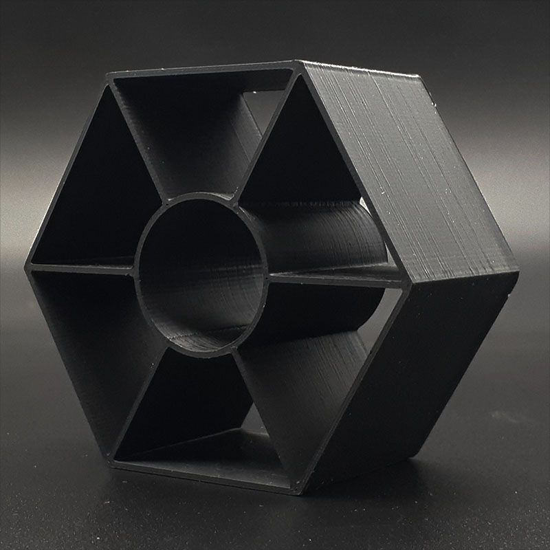 Nanovia ABS ESD 3D printed filament test hexagon