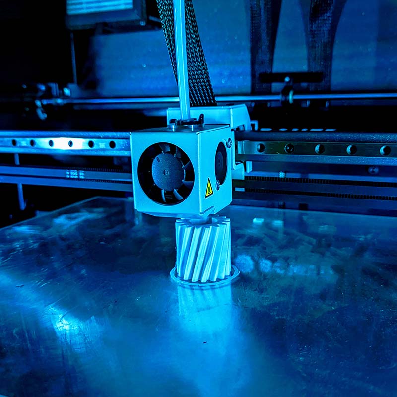 BCN3D EPSILON X50 3D printing a  Nanovia PC-PTFE low wear gear by e CliD