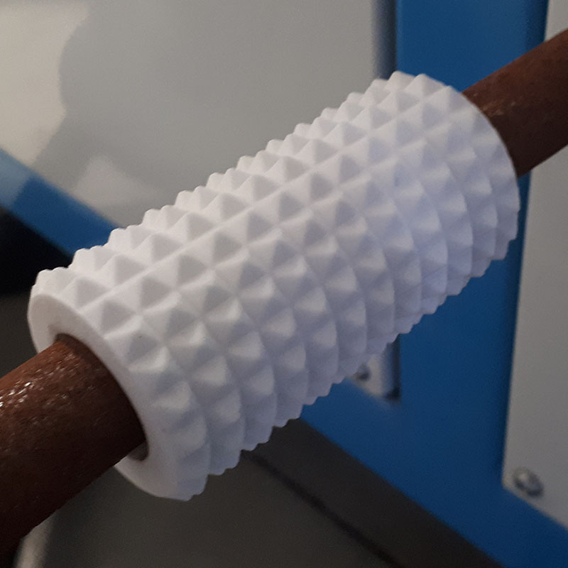 3D printed textured high wear resistant roller 3D printed using Nanovia PC-PTFE