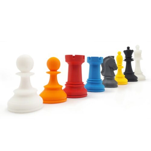 Nanovia PLA EF pièces d'échecs imprimées 3D en Bleu (RAL5012), Orange (RAL2003) , Rouge (RAL3002), Jaune (RAL1004), Natif (translucide), Blanc (RAL9001, Gris (RAL7012), Noir (RAL9005)