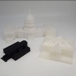 3D printed USA monuments in nanovia pla ef black white and native filament