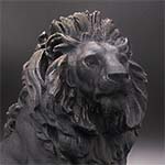 Lion statue 3D printed with black Nanoiva PLA Flax